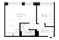 Nowy apartament -561 | 42,24 m2 | 2 Pokoje | 1 Piętro