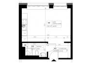 Nowe mieszkanie -562 | 27,38 m2 | 1 Pokoje | 1 Piętro