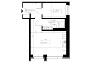 Nowy apartament -559 | 40,81 m2 | 2 Pokoje | 1 Piętro